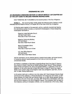 First page of Ordinance No. 2176, the City’s copy