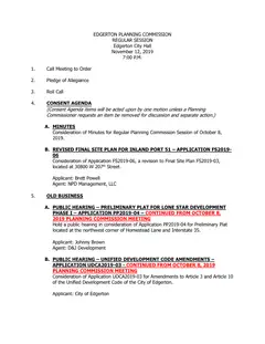 First page of the agenda packet