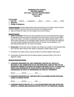 First page of the agenda packet