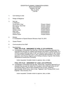 First page of the agenda packet