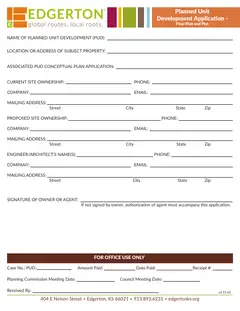 First page of Final Application