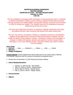 First page of the agenda packet
