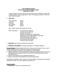 First page of the minutes