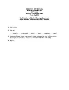 First page of the agenda