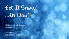 First page of 2025-26 Snow Season Presentation
