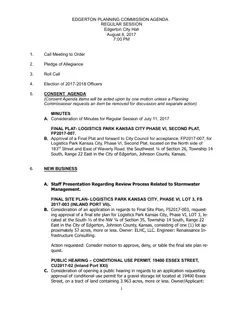 First page of the agenda packet