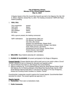 First page of the minutes