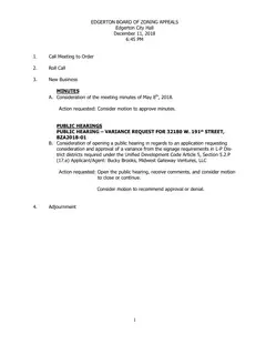 First page of the agenda
