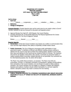 First page of the agenda