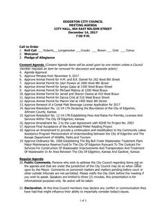 First page of the council packet