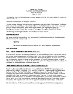 First page of the minutes