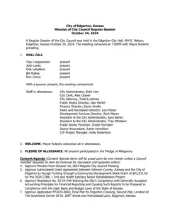 First page of the minutes