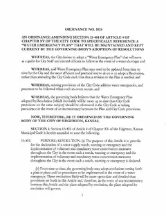 First page of Ordinance No. 1024, the City’s copy