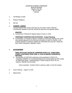 First page of the agenda packet