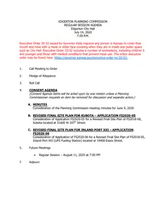 First page of the agenda packet