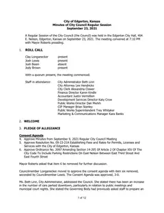 First page of the minutes