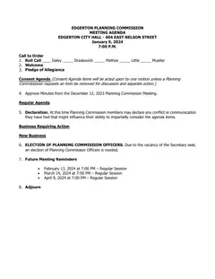 First page of the agenda