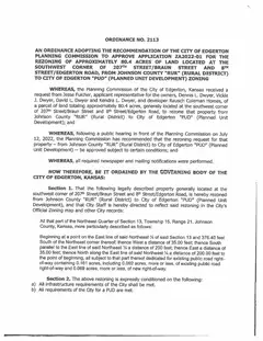 First page of Ordinance No. 2113, the City’s copy