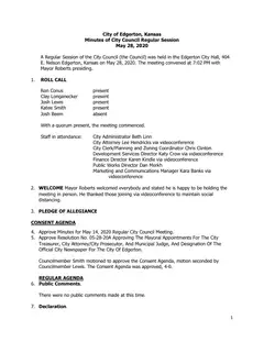 First page of the minutes