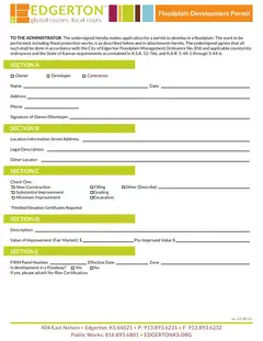 First page of Application for Floodplain Development