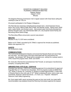 First page of the minutes