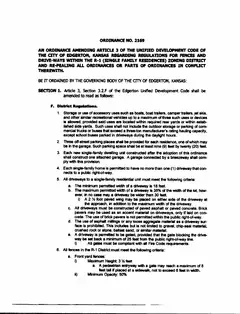 First page of Ordinance No. 2169, the City’s copy