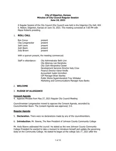 First page of the minutes