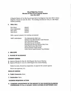 First page of the minutes
