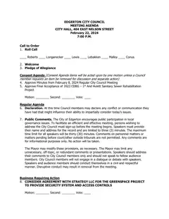 First page of the agenda