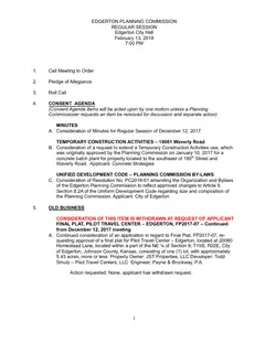 First page of the agenda