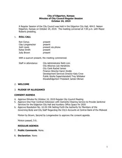 First page of the minutes