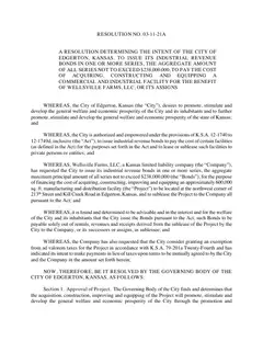 First page of Resolution No. 03-11-21A, the City’s copy