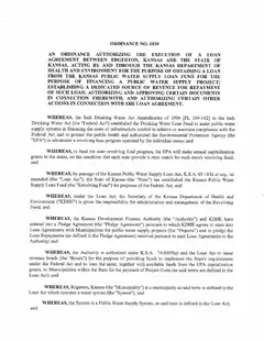 First page of Ordinance No. 1030, the City’s copy