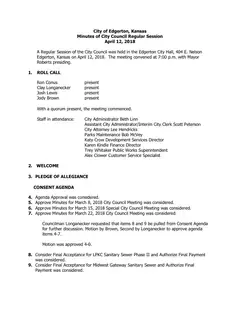 First page of the minutes