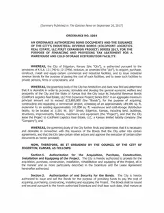 First page of Ordinance No. 1064, the City’s copy