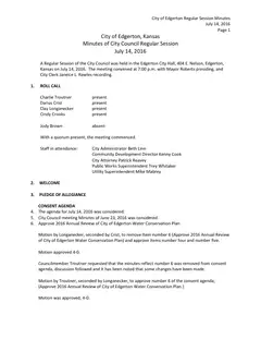 First page of the minutes