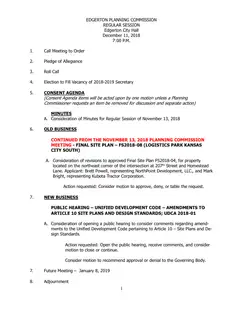First page of the agenda