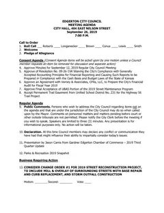 First page of the agenda packet