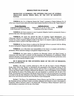First page of Resolution No. 07-28-22B, the City’s copy