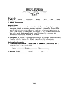 First page of the agenda