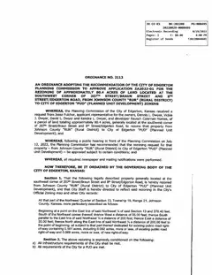 First page of Ordinance No. 2113, the City’s copy
