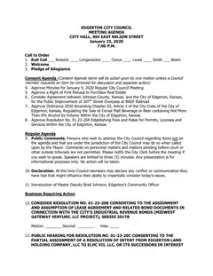 First page of the agenda packet