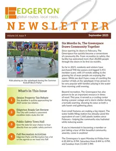 First page of September 2025 Newsletter