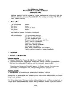 First page of the minutes