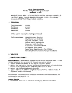 First page of the minutes