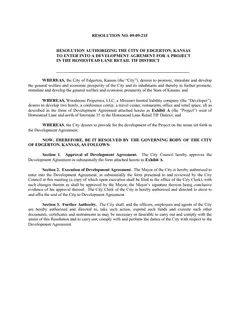 First page of Resolution No. 09-09-21F, the City’s copy
