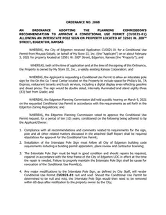First page of Ordinance No. 2068, the City’s copy