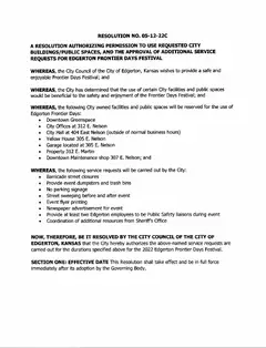 First page of Resolution No. 05-12-22C, the City’s copy