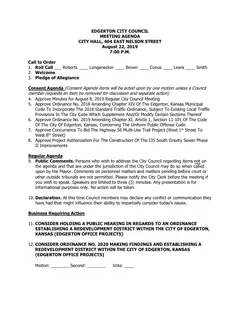 First page of the agenda