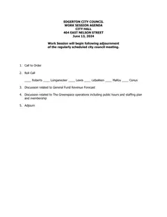 First page of the agenda packet
